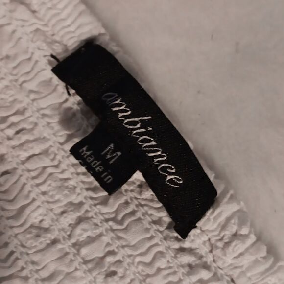 Ambiance White Eyelet Smocked Crop Top - Picture 6 of 7